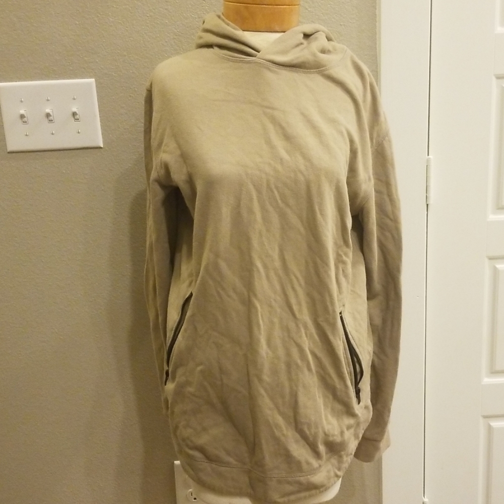 Beige Hoodie with Zippers